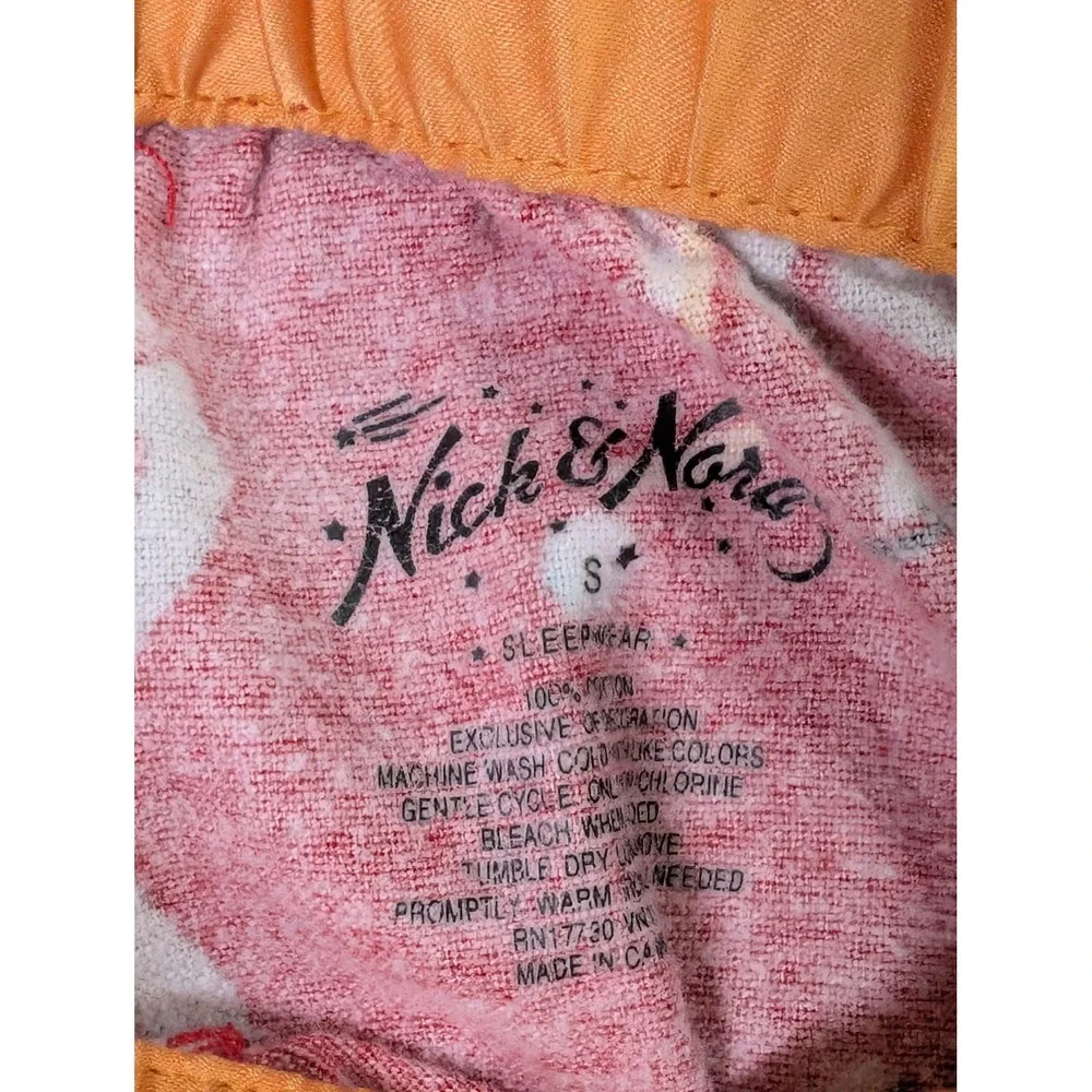 Nick &‎ Nora Flannel Pajama Set Womens S Red Sock Monkey Christmas Winter